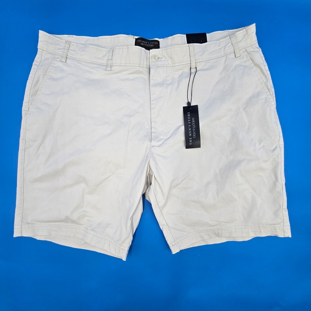 Mens Store Bloomingdales Khaki Chino Shorts 40 Cotton Stretch 8.5 Inseam
